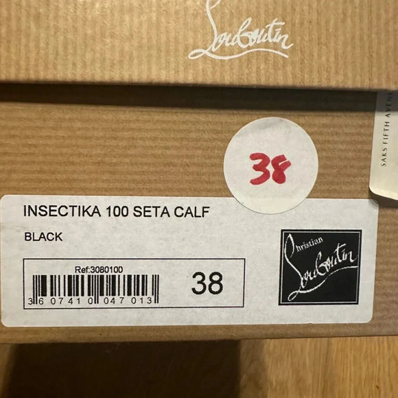Christian Louboutin insectika 100 seta calf black pump heels size 38 - Picture 12 of 15